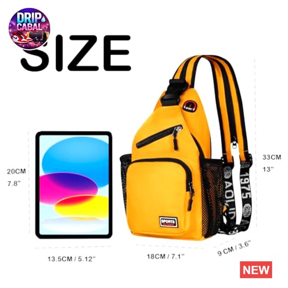 Waterproof Nylon Crossbody Sling Backpack with Adjustable Straps - Picture 4 of 6